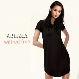 Aritzia Wilfred Free Esther T Shirt Dress Black Jersey Size M